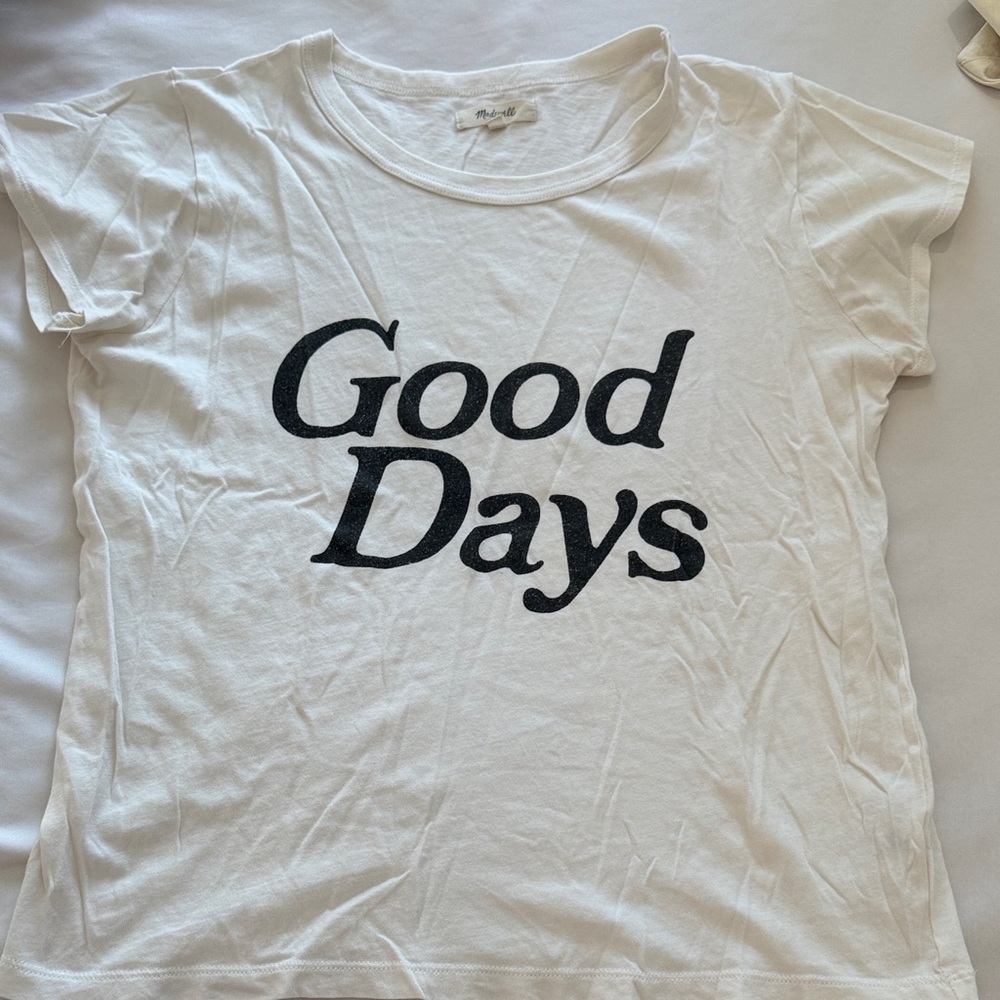 Madewell White 'Good Days' Graphic T-Shirt